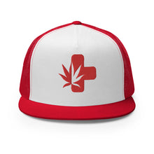 Load image into Gallery viewer, Red AttitudeSwagger  Trucker Cap with embroidered red logo
