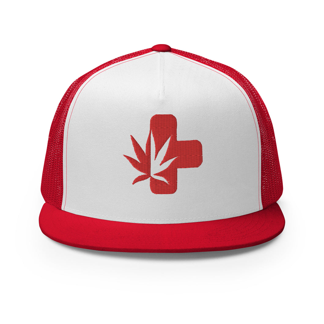 Red AttitudeSwagger  Trucker Cap with embroidered red logo